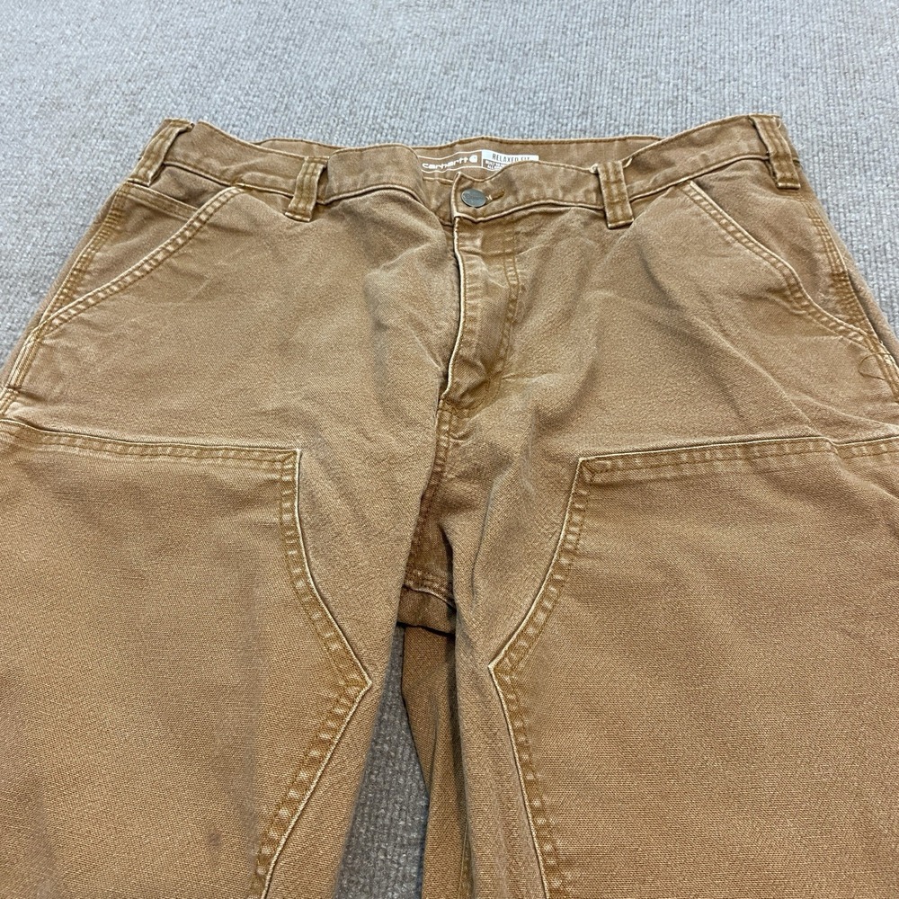Carhartt Double Knee Pants Men 38 Fits 37x33 Relaxed Fit Grunge Distressed Brown